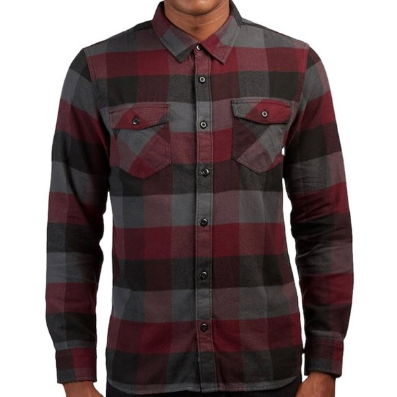 Vans Other - Vans Box Flannel Plaid Button Down Shirt Men's Size Red Yellow VN000JOGZRF